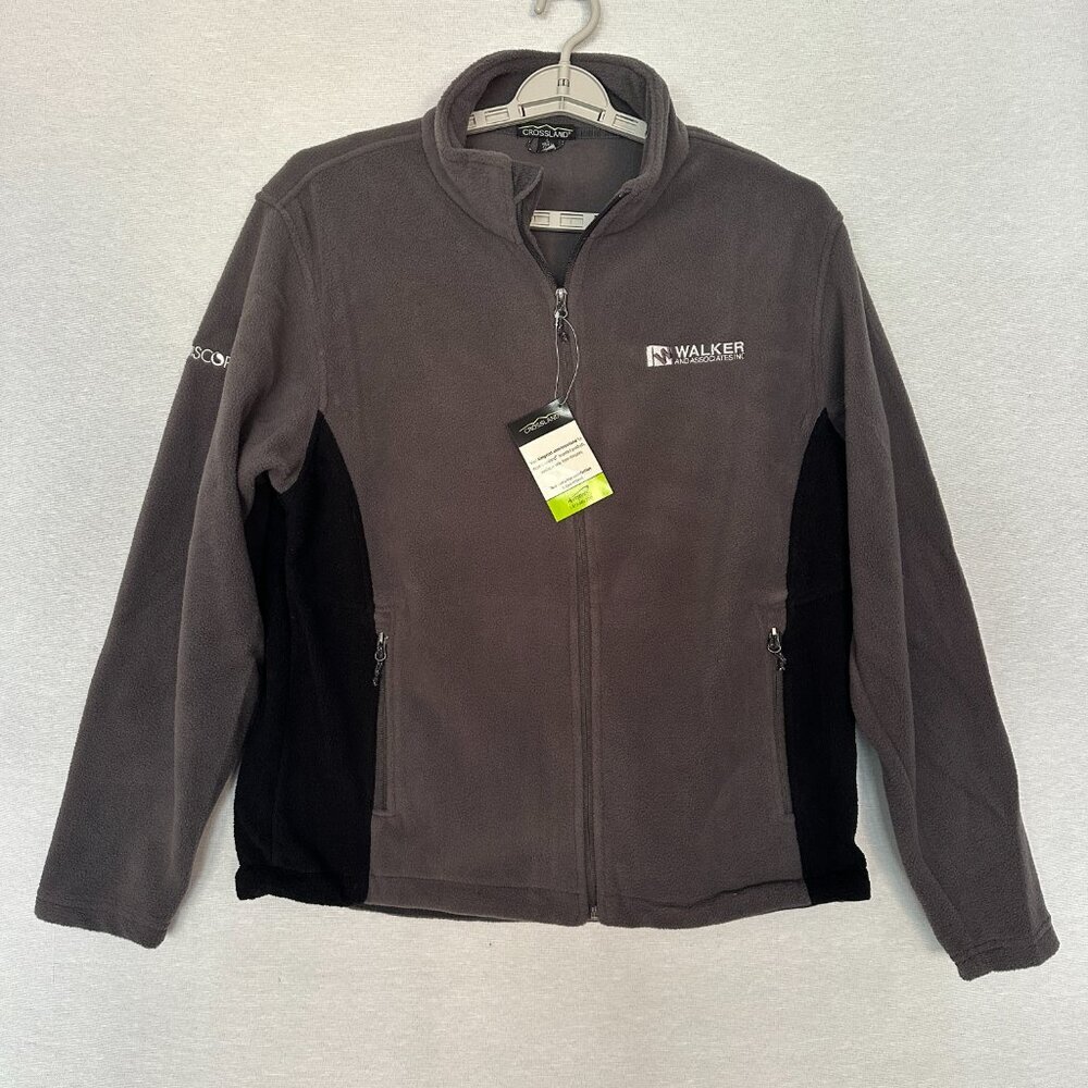 CROSSLAND MEN S FLEECE JACKET WALKER BRENDING, ZIPPER-UP, FRONT POCKETS, SIZE L